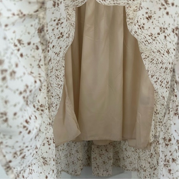 Mikarose Floral Smocked Midi Dress Large Flutter Sleeve Prairie NWT Soft Girl - Picture 8 of 9